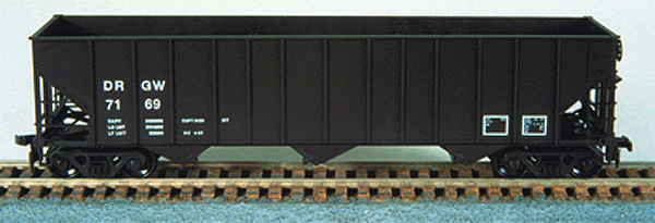 100-Ton 45' H-43 3-Bay Hopper (Plastic Kit) -- Denver & Rio Grande Western