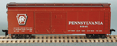 40' X-31 Round Roof Double-Door Steel Boxcar -- Pennsylvania Railroad w/Shadow Keystone Herald - Inset Roof (X31-A)