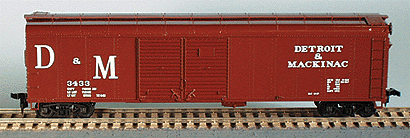 50' Round Roof Double-Door Boxcar w/Flush Roof -- Detroit & Mackinac