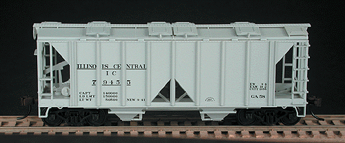 70-Ton 2-Bay Open-Side Covered Hopper - Kit -- Illinois Central