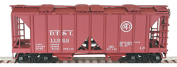 70-Ton 2-Bay Open-Side Covered Hopper - Kit -- Detroit, Toledo, & Ironton (brown)