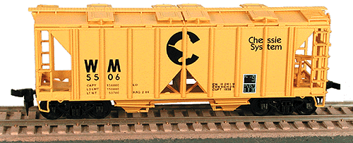 70-Ton 2-Bay Covered Hopper -- Chessie / Western Maryland