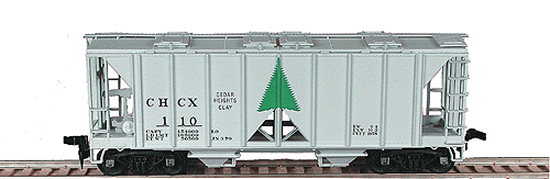 70-Ton 2-Bay Open-Side Covered Hopper - Kit -- Cedar Heights Clay