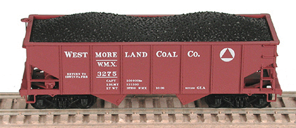 GLa 2-Bay Hopper Kit w/Knuckle Couplers -- Westmoreland Coal Co #3256, Built 1-06