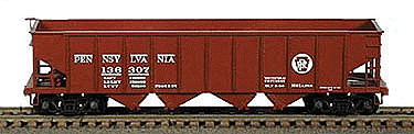 Pennsylvania Class H21a 4-Bay Hopper w/Load, No Stiffening Top Rib - Kit -- Pennsylvania Railroad #741082 (Tuscan, Circle Keystone Logo)