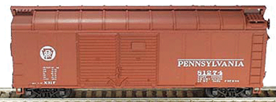PRR Class X-31F 40' Turtle-Roof Double-Door Steel Boxcar - Kit (Plastic) -- Pennsylvania Railroad #81201 (Tuscan, Circle Keystone Logo)