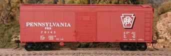 40' X-31 Round Roof Single-Door Steel Boxcar - Kit -- Pennsylvania Railroad #70188 (Boxcar Red, Shadow Keystone Logo)
