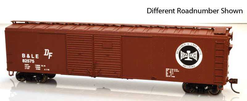 50' Double-Door Steel Boxcar - Kit -- Bessemer & Lake Erie #82565 (Boxcar Red, black, white, Large Logo)