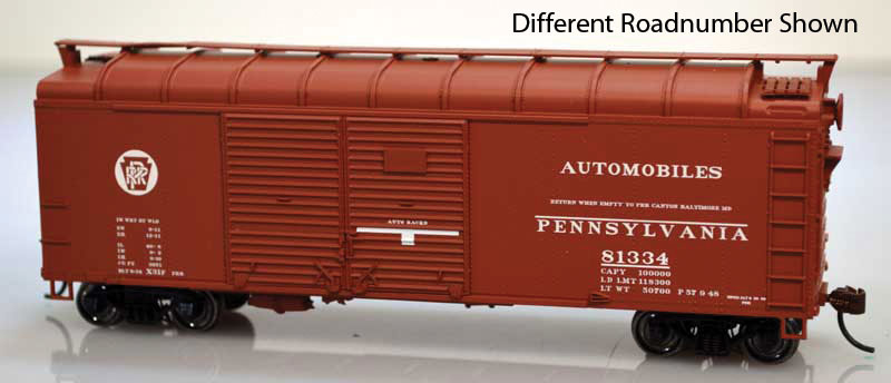 Class X31f 40' Turtle Roof Boxcar Double-Door Boxcar - Kit -- Pennsylvania Railroad #81348 (Tuscan, Circle Keystone)