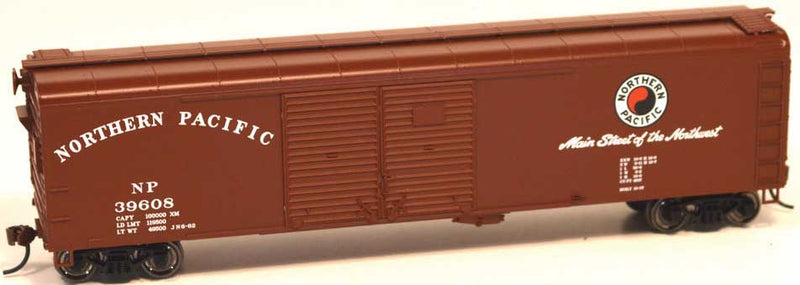 Class X32 Double-Door Round-Roof Boxcar - Kit -- Northern Pacific #39630 (Boxcar Red, Main Street Slogan)
