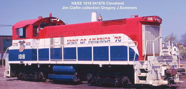 EMD SW1001 - Sound and DCC -- Newburgh & South Shore #1018 (Bicentennial, red, white, blue)