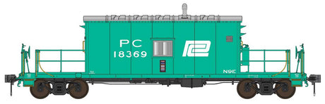 N9E Transfer Caboose - Ready to Run -- Penn Central #18356 (Early, Jade Green, white, silver roof)