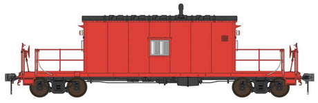 N9 Transfer Caboose with Flashing Marker - Ready to Run -- Painted, Unlettered (red, black)