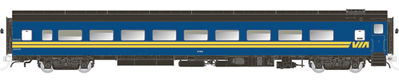 CC&F Lightweight Coach No Skirts - Ready to Run - Super Continental Line(TM) -- VIA Rail Canada #5468 (blue, yellow, black)