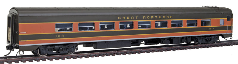 CC&F 52-Seat Dayniter Leg-Rest Coach w/Skirts - Ready to Run - Super Continent -- Great Northern #1213 (Omaha Orange, Pullman Green)