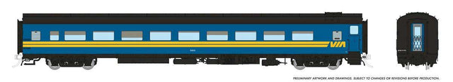CC&F Lightweight Coach - Ready to Run - Super Continental Line(TM) -- VIA Rail Canada #5616 (blue, yellow, black)