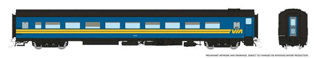 CC&F Lightweight Coach - Ready to Run - Super Continental Line(TM) -- VIA Rail Canada #5642 (blue, yellow, black)