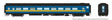 CC&F Lightweight Coach - Ready to Run - Super Continental Line(TM) -- VIA Rail Canada #5647 (blue, yellow, black)