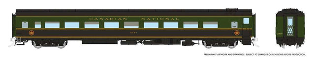 CC&F Lightweight Coach - Ready to Run - Super Continental Line(TM) -- Canadian National #5617 (green, black, yellow)