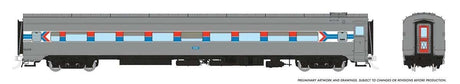 CC&F Lightweight Coach - Ready to Run - Super Continental Line(TM) -- Amtrak #6443 (Phase 1, silver, red, blue, white, Arrow Logo)