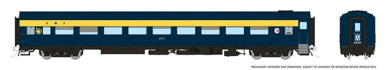 CC&F Lightweight Coach - Ready to Run - Super Continental Line(TM) -- Central Railroad of New Jersey #330 (blue, yellow)