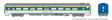 CC&F Lightweight Coach - Ready to Run - Super Continental Line(TM) -- Delaware & Hudson #33 (gray, blue, yellow)