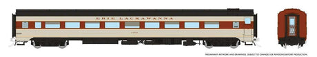 CC&F Lightweight Coach - Ready to Run - Super Continental Line(TM) -- Erie Lackawanna #1323 (gray, maroon, black, yellow)