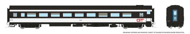 CC&F Lightweight Coach - Ready to Run - Super Continental Line(TM) -- Grand Trunk Western #4886 (white, black, red Noodle Logo)