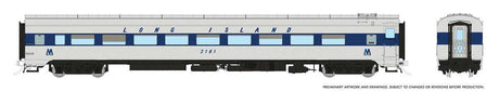 CC&F Lightweight Coach - Ready to Run - Super Continental Line(TM) -- Long Island Railroad #2184 (gray, blue)