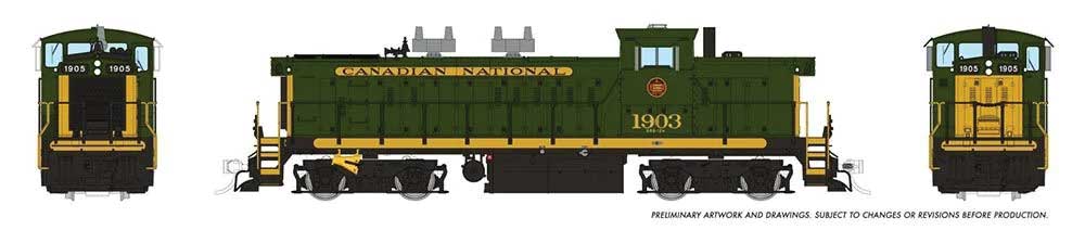 GMD-1 4-Axle Version - Standard DC -- Canadian National #1907 (green, black, gold)