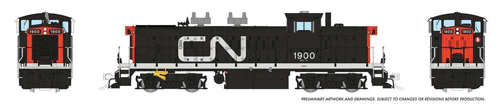 GMD-1 4-Axle Version - Standard DC -- Canadian National #1903 (black, red, Noodle Logo)