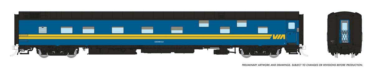 Duplex Sleeper - Ready to Run - Super Continental Line(TM) -- VIA Rail Canada #1129 "Elnora" (blue, yellow, black)