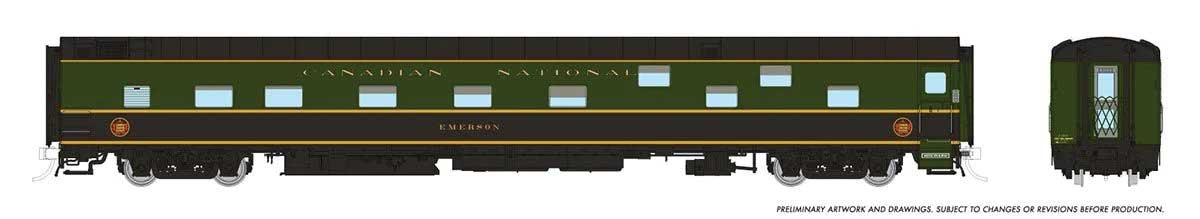 Duplex Sleeper - Ready to Run - Super Continental Line(TM) -- Canadian National #1132 "Emerson" (green, black, yellow)