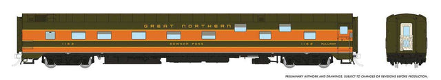 Duplex Sleeper - Ready to Run - Super Continental Line(TM) -- Great Northern #1168 "Red Gap Pass" (Pullman Green, Omaha Orange)