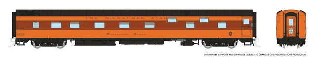 Duplex Sleeper - Ready to Run - Super Continental Line(TM) -- Milwaukee Road "Zumbro River" (orange, maroon)