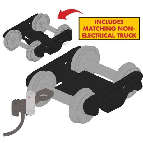 Track-Powered EOT Flasher with Roller Bearing Trucks and 33" Metal Wheels -- Silver EOT Housing-1