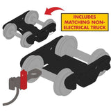 Track-Powered EOT Flasher with Roller Bearing Trucks and 36" Metal Wheels -- Red EOT Housing-1