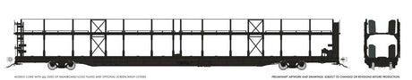 NSC 89' Bi-Level Auto Rack - Ready to Run -- Painted, Unlettered (black)-1