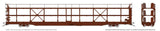 NSC 89' Tri-Level Auto Rack 6-Pack - Ready to Run -- Painted, Unlettered (Boxcar Red)-1