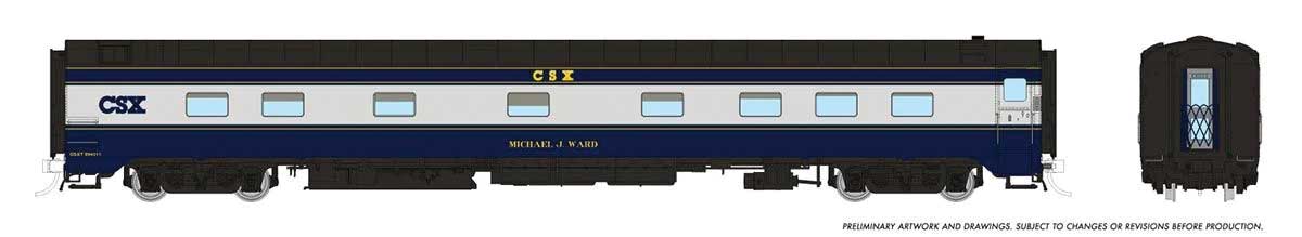 10-5 Sleeper - Ready to Run - Super Continental Line(TM) -- CSX "Michael J. Ward" (blue, gray, black, yellow)