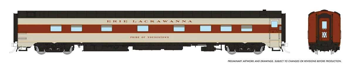 10-5 Sleeper - Ready to Run - Super Continental Line(TM) -- Erie Lackawanna "Spirit of Youngstown" (gray, maroon, black, yellow)