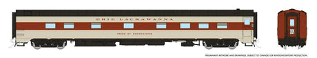 10-5 Sleeper - Ready to Run - Super Continental Line(TM) -- Erie Lackawanna "Spirit of Youngstown" (gray, maroon, black, yellow)