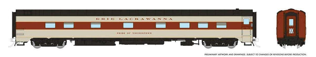 10-5 Sleeper - Ready to Run - Super Continental Line(TM) -- Erie Lackawanna "Spirit of Youngstown" (gray, maroon, black, yellow)