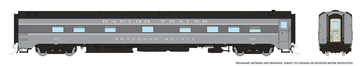 10-5 Sleeper - Ready to Run - Super Continental Line(TM) -- Rapido Anniversary "Northern Spirit" (2-Tone Gray)