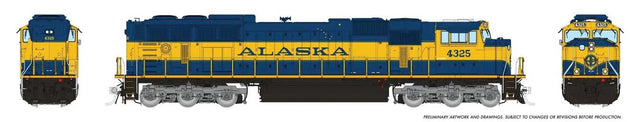 EMD SD70MAC w/Flared Radiators - Standard DC -- Alaska Railroad #4321 (blue, yellow)-1