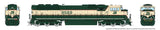 EMD SD70MAC - Standard DC -- Burlington Northern #9589 (Executive, green, cream)-1