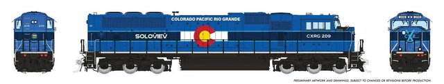 EMD SD70MAC - Standard DC -- Colorado Pacific #209 (blue, white, red, yellow)-1