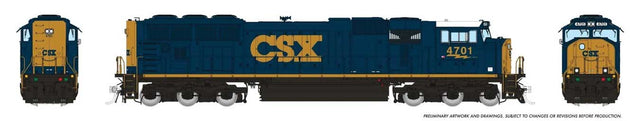 EMD SD70AC w/Flared Radiators - Standard DC -- CSX #4713 (YN3, blue, yellow)-1
