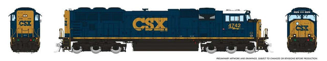 EMD SD70AC w/Flared Radiators - Standard DC -- CSX #4714 (YN3c, blue, yellow, Website Under Logo)-1