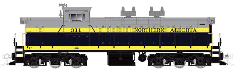GMD-1 6-Axle Version w/Sound & DCC -- Northern Alberta Railways #311 (gray, blue, yellow)